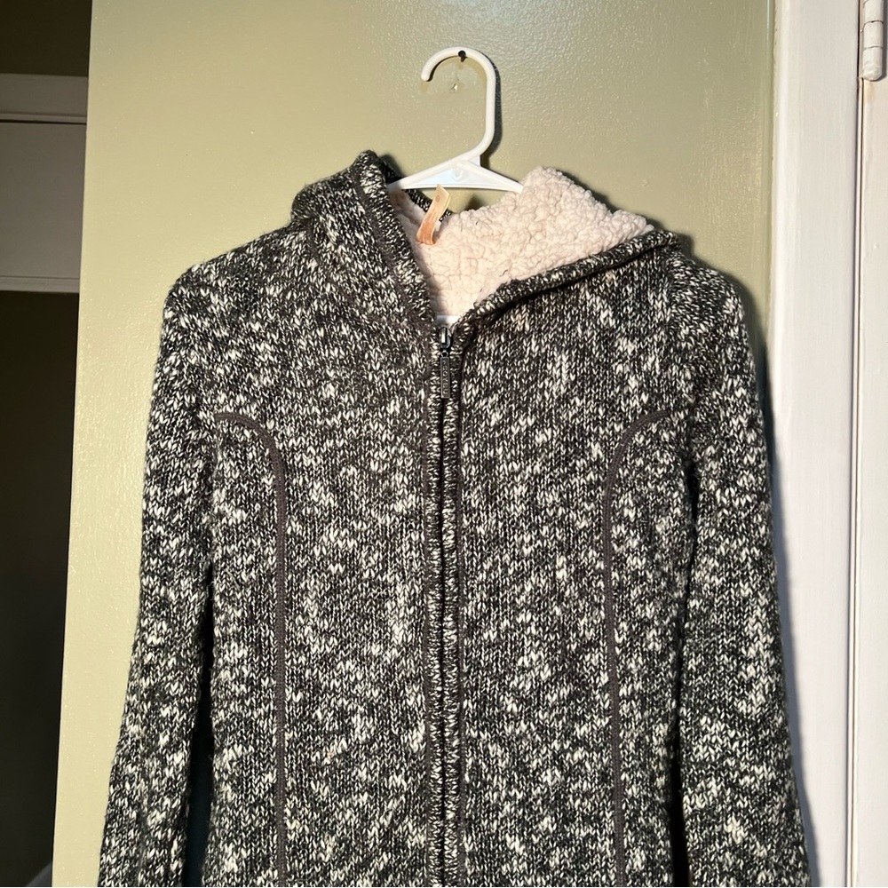 Soybu Laurie Full Zip Sweater Coat Sherpa Hooded Gray S - Picture 3 of 9
